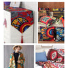Bohemian Cotton Linen Fabric with Vintage Ethnic Print