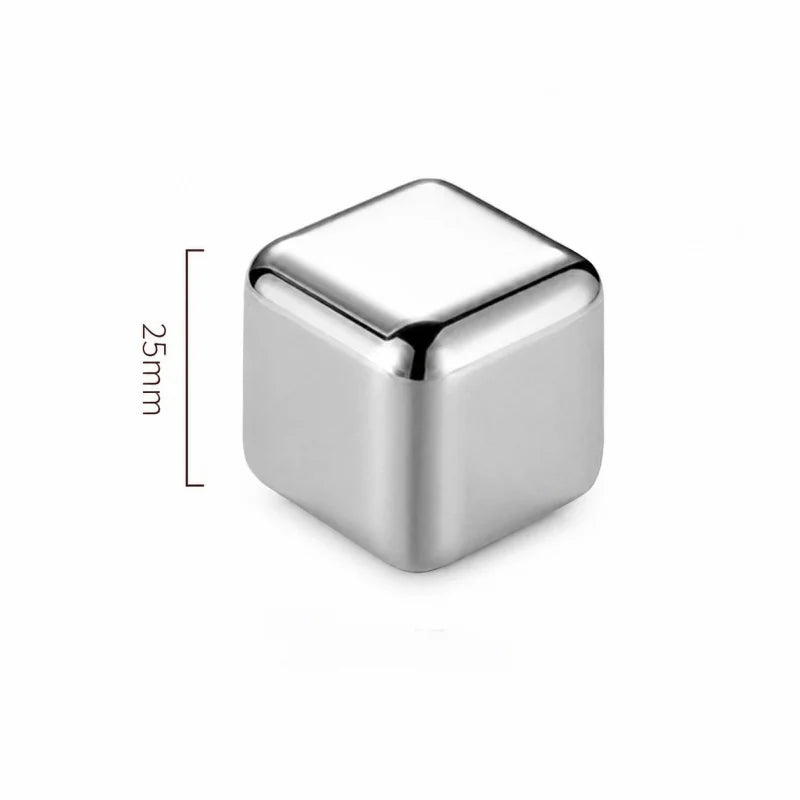 Reusable Stainless Steel Whiskey Stones with Tongs