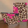 A leopard print floral tablet case for an iPad featuring shades of pink and brown.