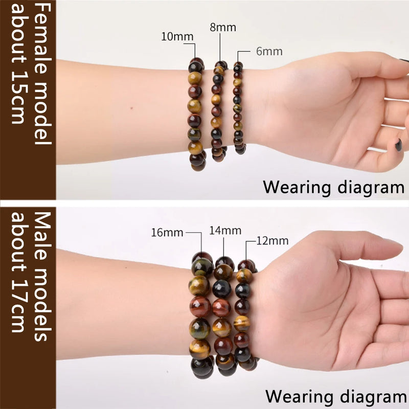 Natural Tiger's Eye Beaded Bracelet