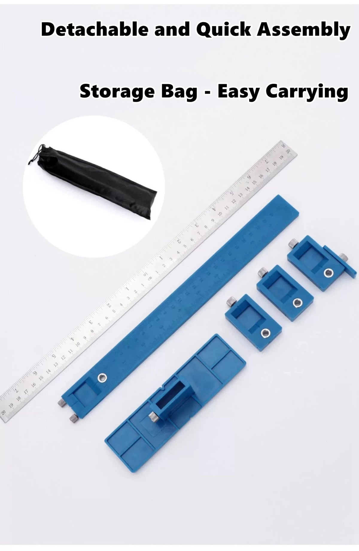 Cabinet Handle Drill Guide Template with Locator Punch