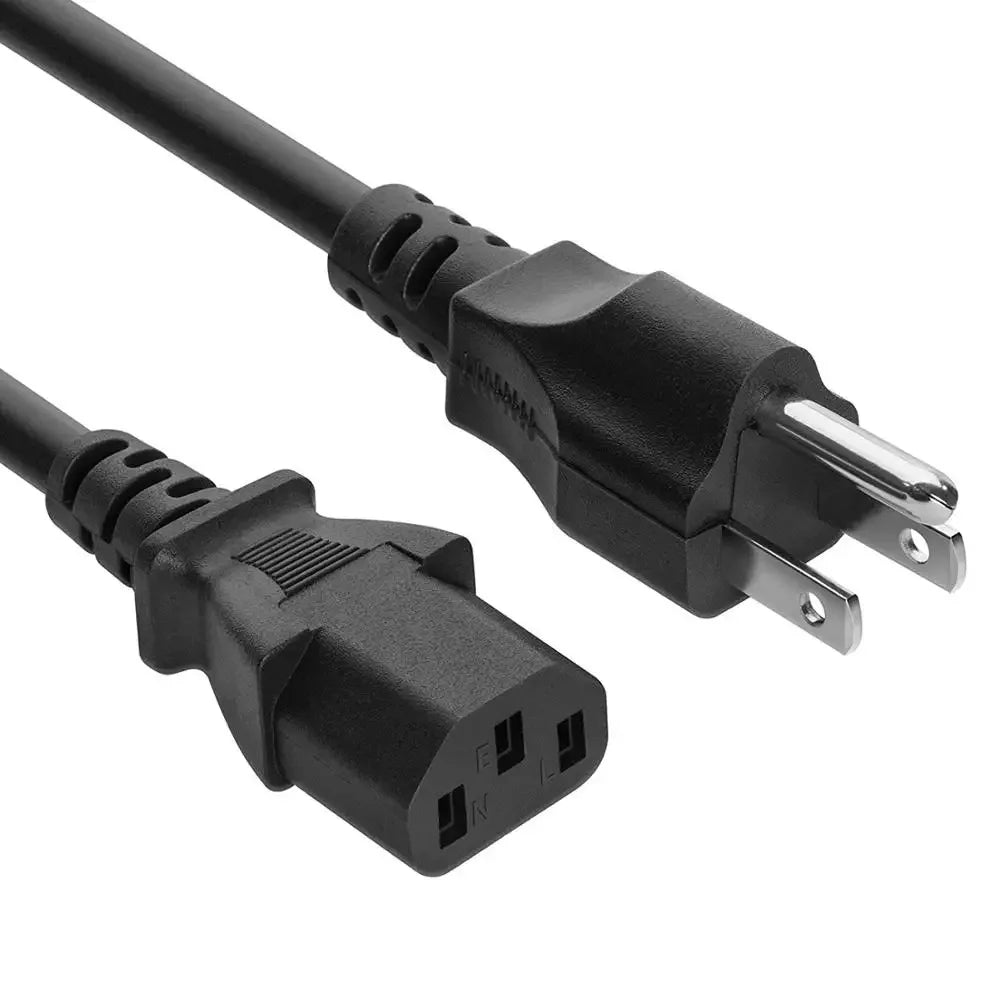 Standard 3-Pin Power Cord (5 ft) for Computers, Monitors & More
