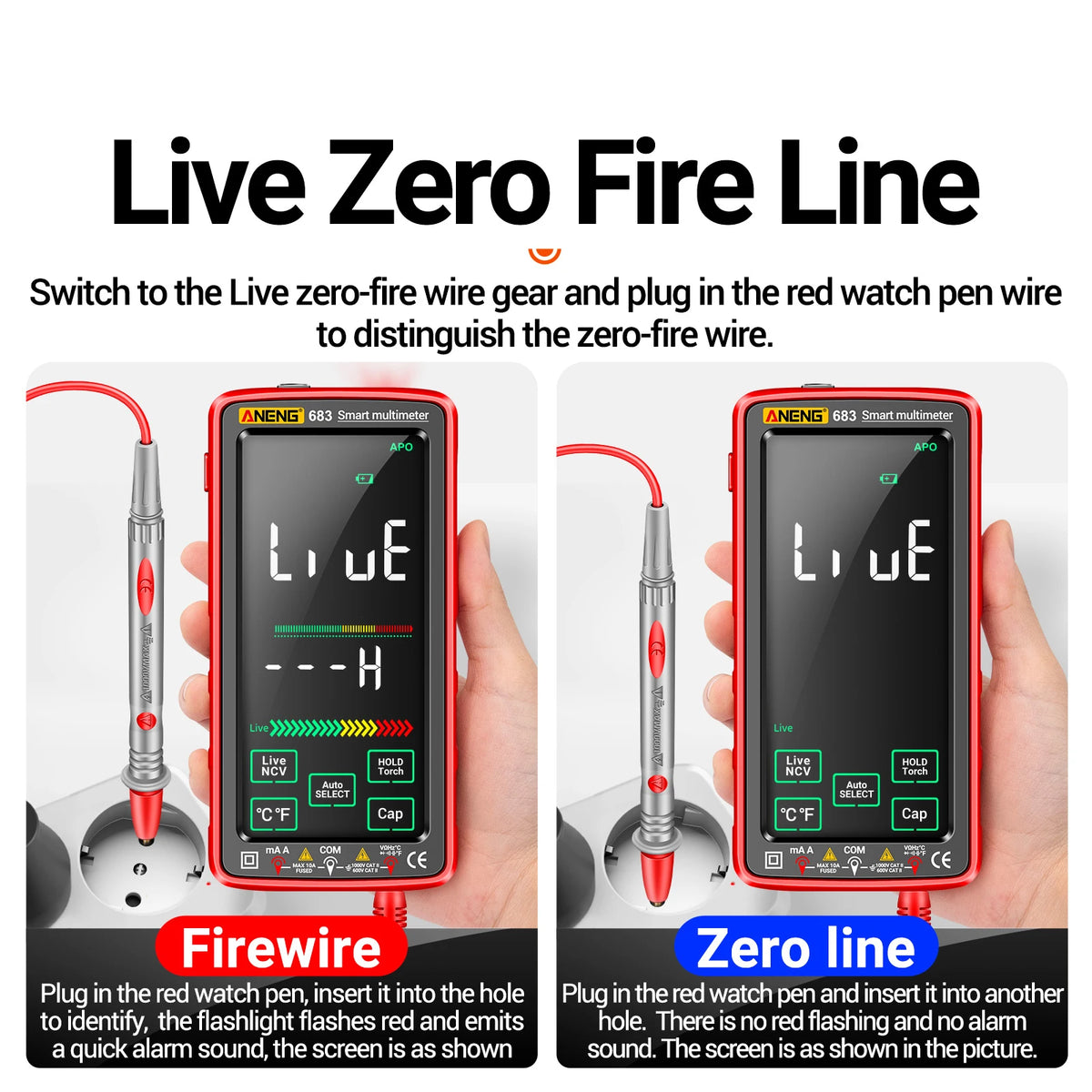 Professional 6000-Count Digital Multimeter with NCV Detection and Rechargeable Battery