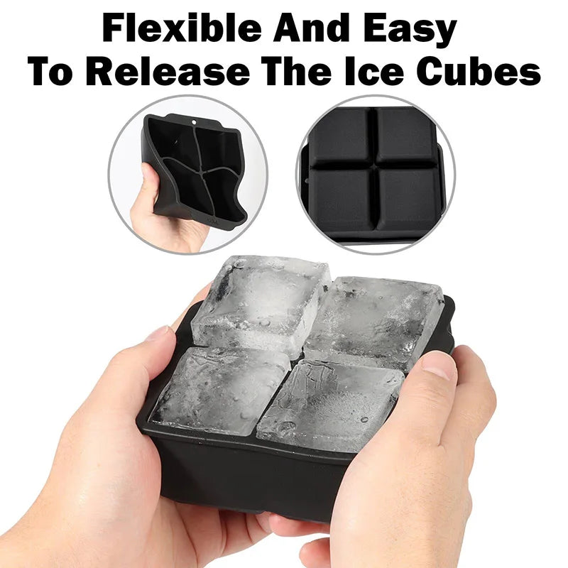 Bandejas de Hielo de Silicona Grandes con Tapa