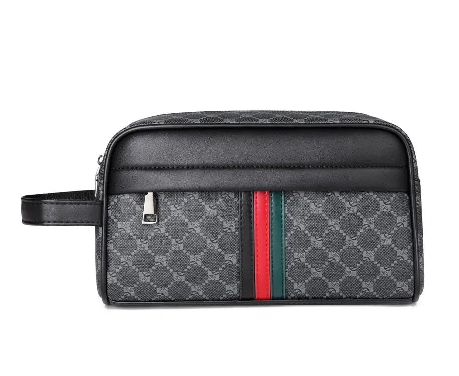 Vintage Leather Men's Clutch Bag with Detachable Waist Strap