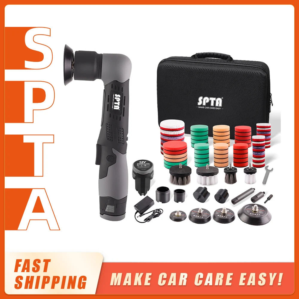 Cordless Mini Car Polisher with Adjustable Speed and Detachable Battery