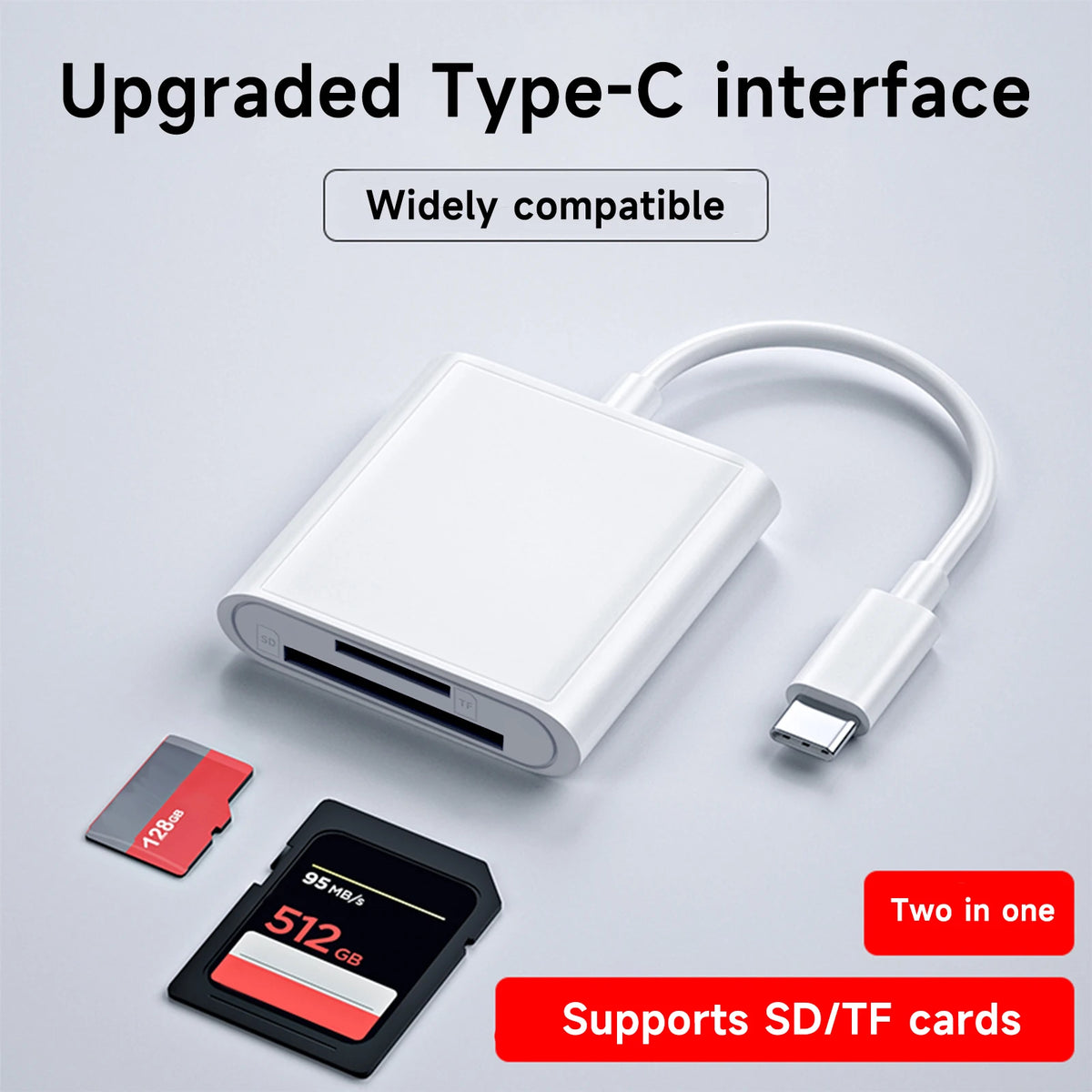 USB-C Card Reader with SD/TF Slot and Flash Drive