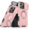 Pinker, robuster Magnetringhalter für iPhone-Hüllen mit mehreren Kamera-Modulen.