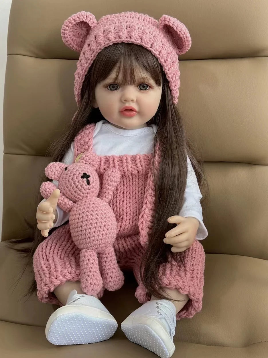 Lifelike Reborn Baby Girl Doll with Soft Silicone Body