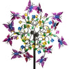 Colorful Butterfly Garden Wind Spinner with Metal Stake