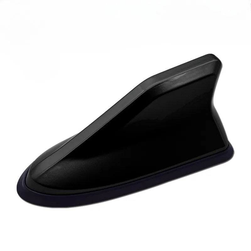 Black aerodynamic shark fin car antenna with signal amplifier