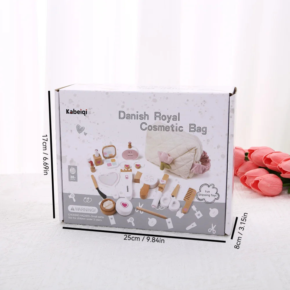 Wooden Makeup Toy Set for Kids Pretend Play