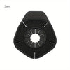 Two black wiper arm hole covers with a central opening and surrounding protective structure.