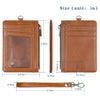 Premium PU Leather Badge Holder with Zipper and Lanyard