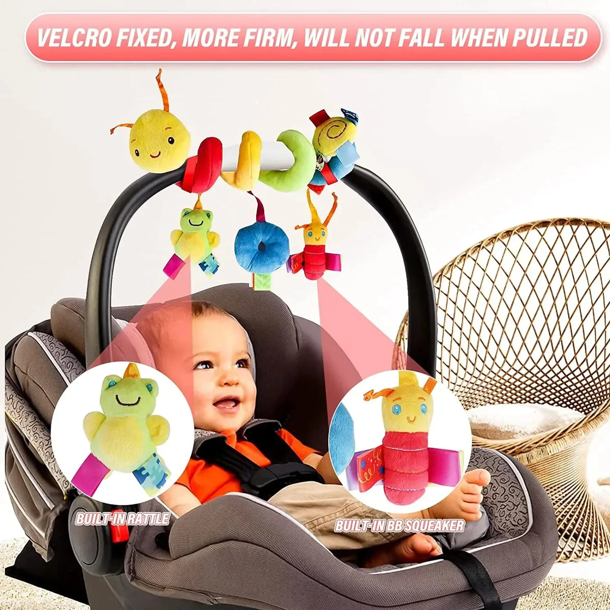 Soft Musical Spiral Toy for Crib, Stroller, and Car Seat
