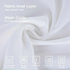 White fabric inner layer with washing instructions displayed on a white background.