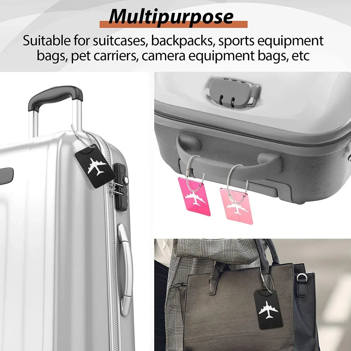 Aircraft-Grade Aluminum Luggage Tag with ID Card Slot
