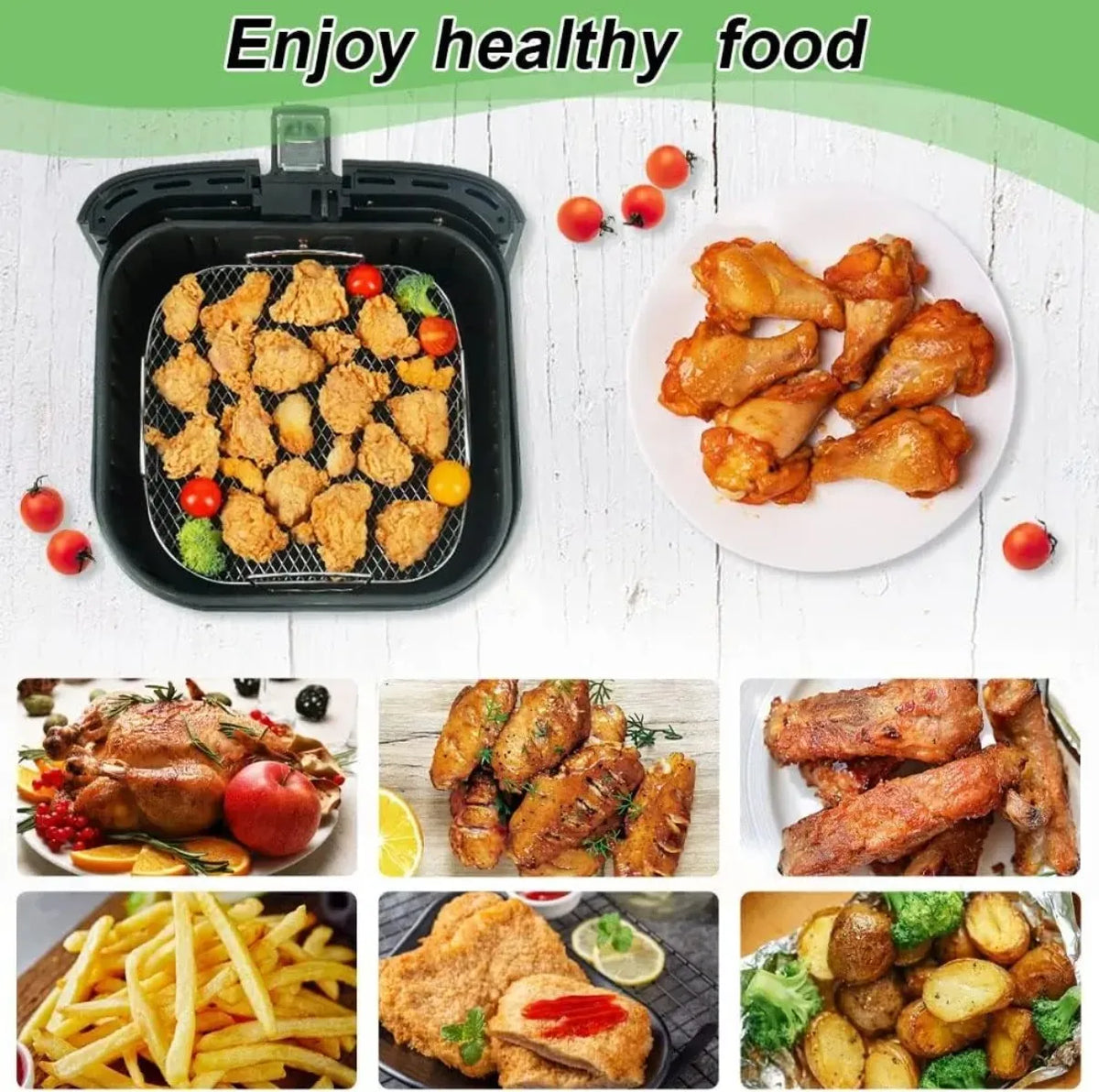 Schwere Edelstahl-Airfryer-Basket-Set