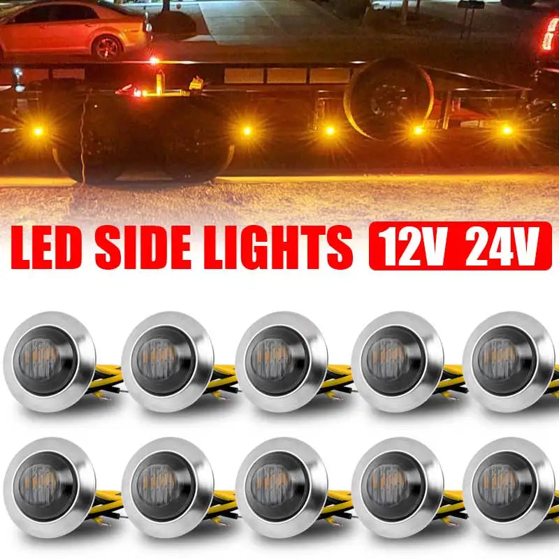 LED Side Marker Lights with Smoke Lens for Trucks, Trailers, Boats & RVs