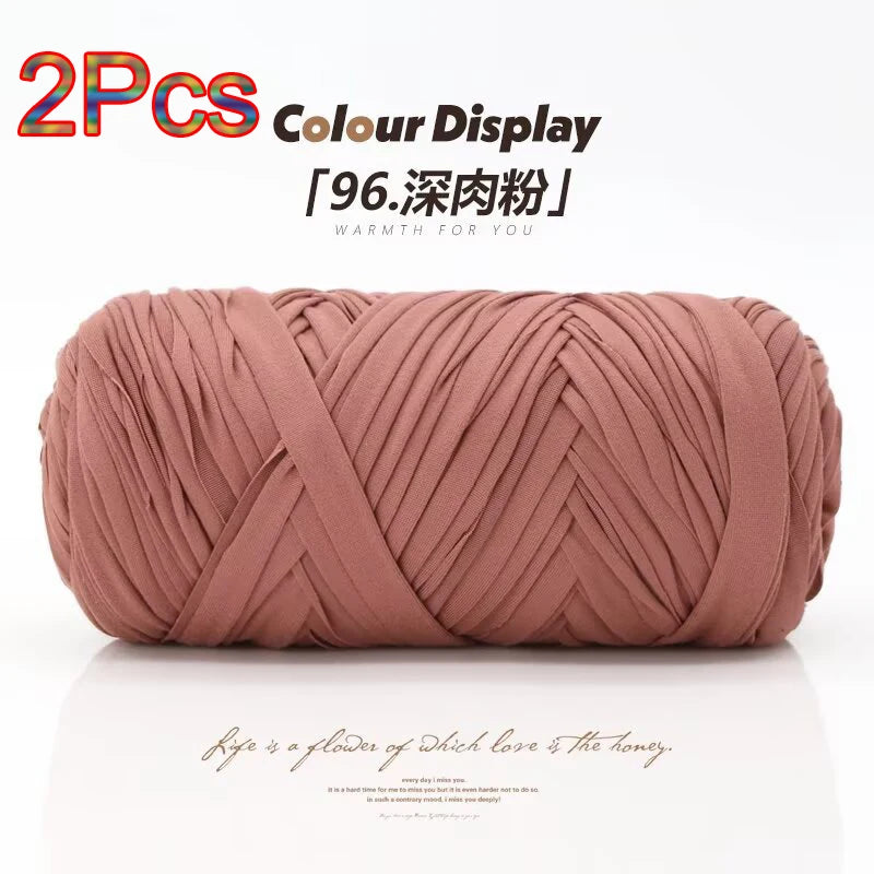 Elastic T-Shirt Yarn for Crochet and Knitting (2-Pack, 50m Each)