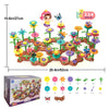 A colorful flower garden building toy featuring 224 pieces of flowers and plants for kids.