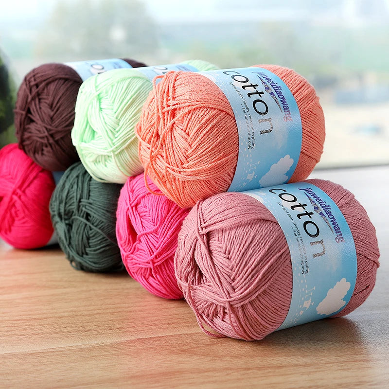 Premium 100% Cotton Yarn – Medium-Fine Weight for All-Season Knitting