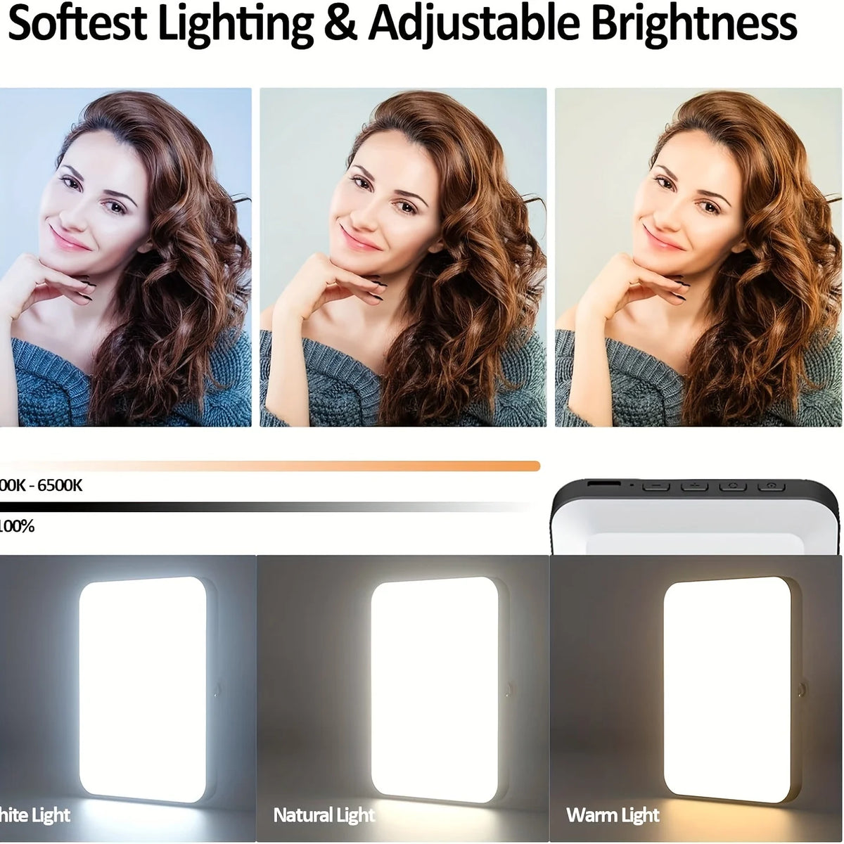 Rechargeable Magnetic LED Selfie Light with Clip