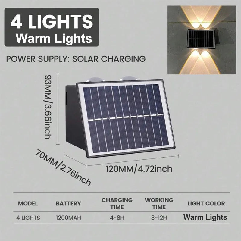 Dual-Direction Solar Wall Light
