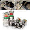 Tire Pressure Monitoring Valve Caps with Color Alert Indicators (4-Pack)