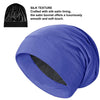 A purple silk satin sleep bonnet shown in a rolled or gathered style.