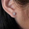 Round Moissanite Stud Earrings in Sterling Silver