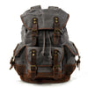 Canvas & Leather Travel Backpack – Waterproof, Large Capacity for School, Work & Hiking