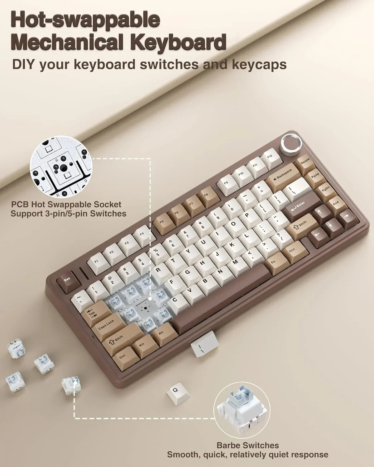 AULA F75 Tri-Mode Wireless Mechanical Keyboard