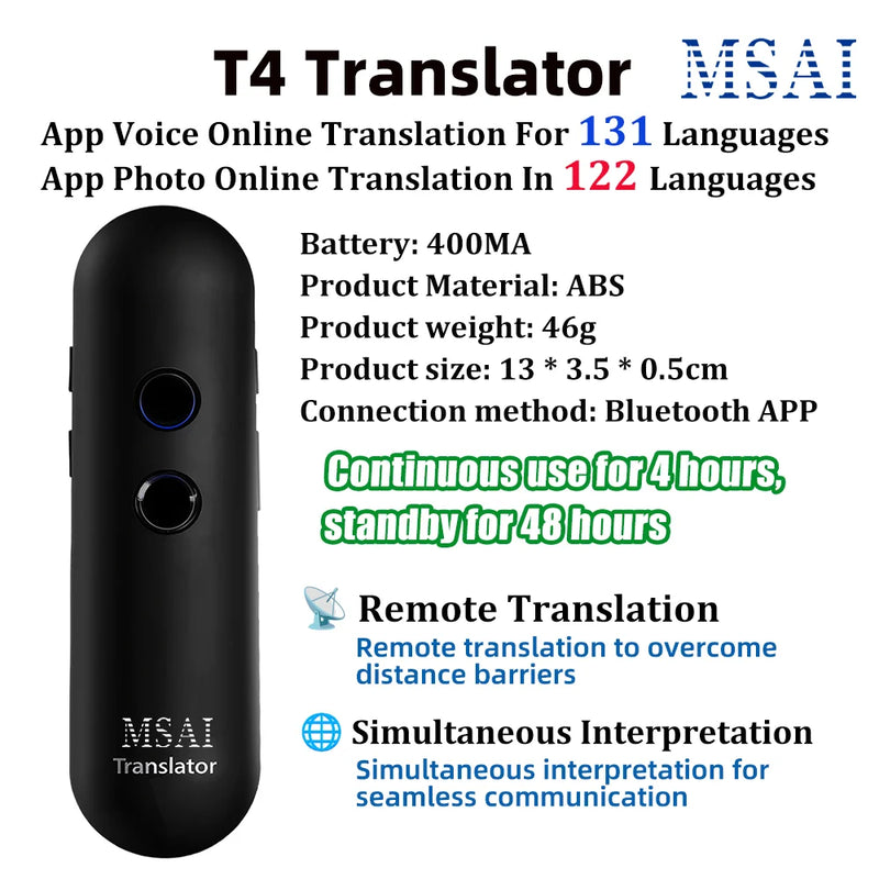 Portable AI Voice Translator with Offline & Online Support