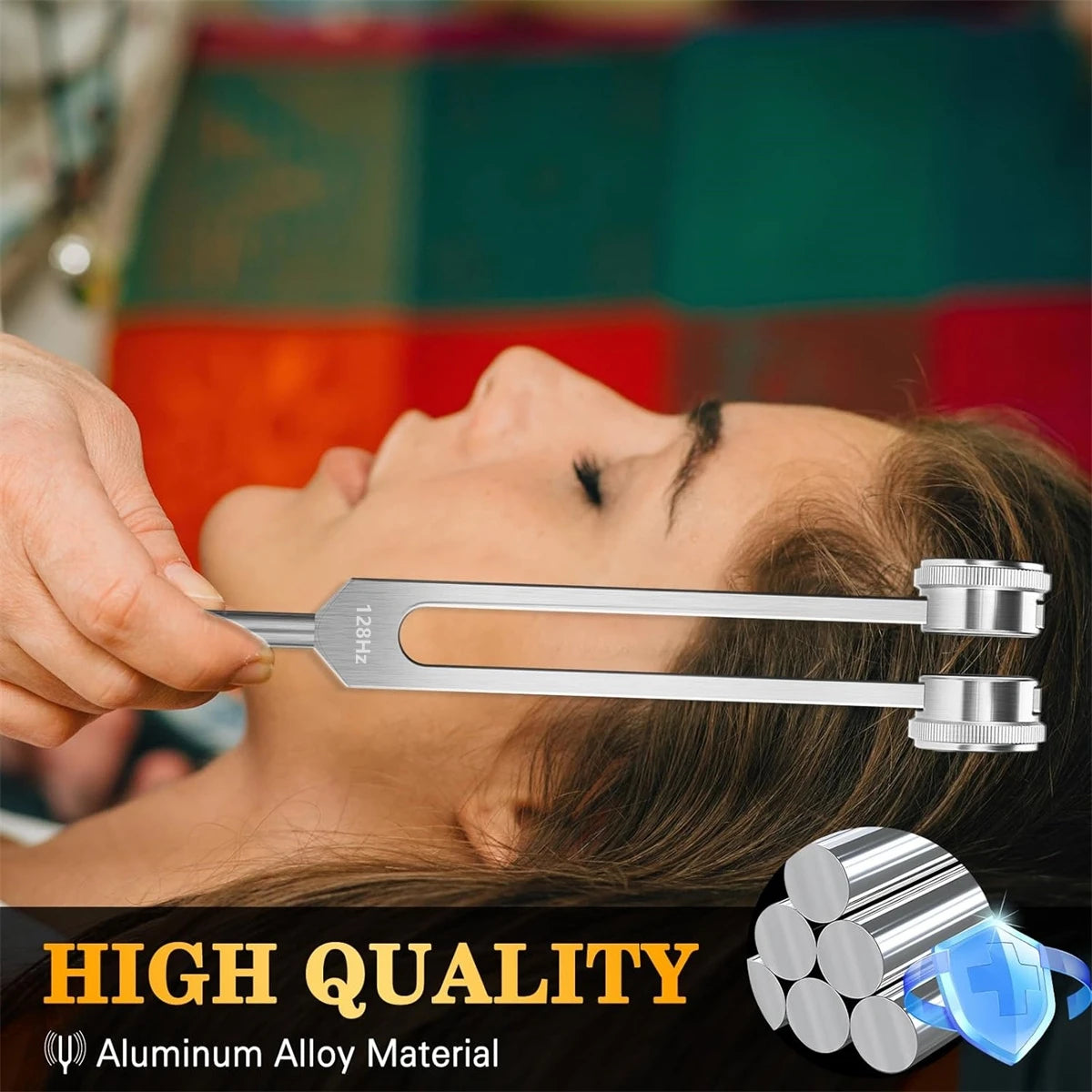 128Hz Aluminum Alloy Tuning Fork Set for Sound Therapy and Chakra Balancing
