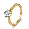 Geometric Moissanite Ring in Gold-Plated Sterling Silver