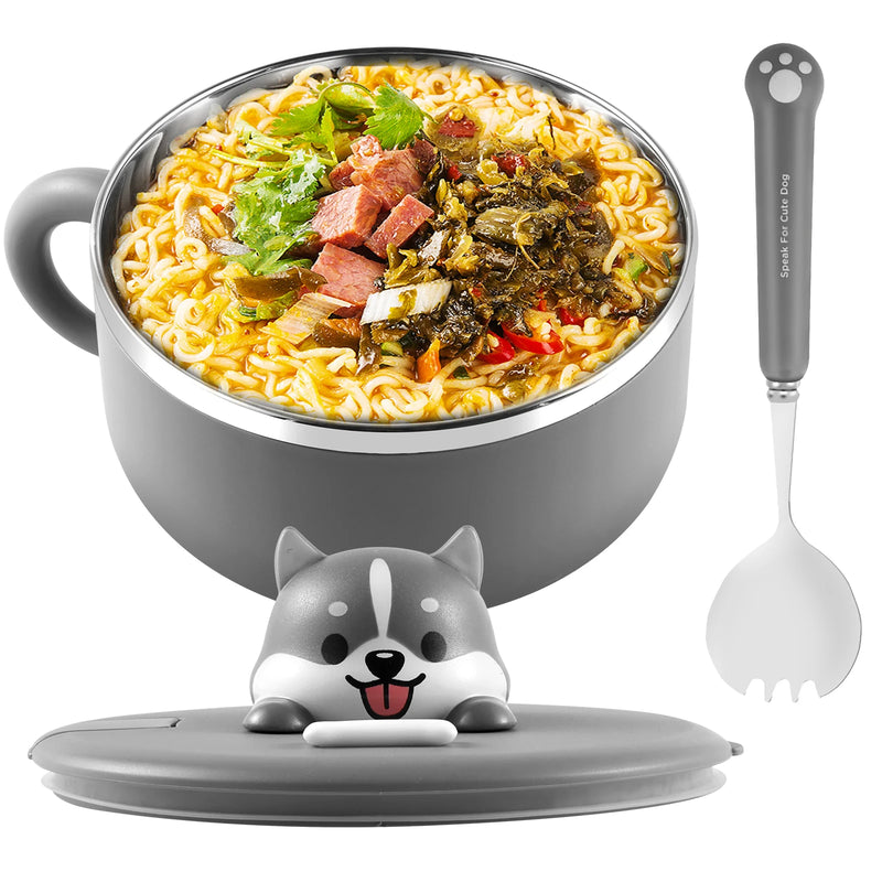 Insulated 1200ml Ramen Bowl with Lid and Utensils