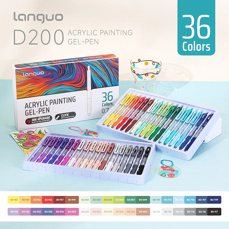 Vibrant Acrylic Gel Pens Set for Art & Writing