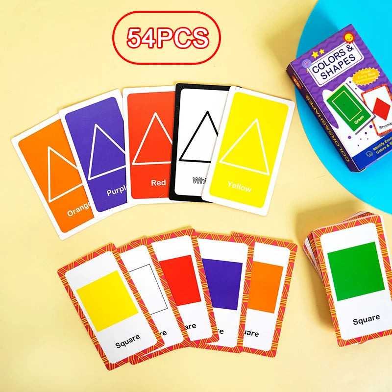 Montessori Learning Flash Cards Set - 58 Pieces for Early Education