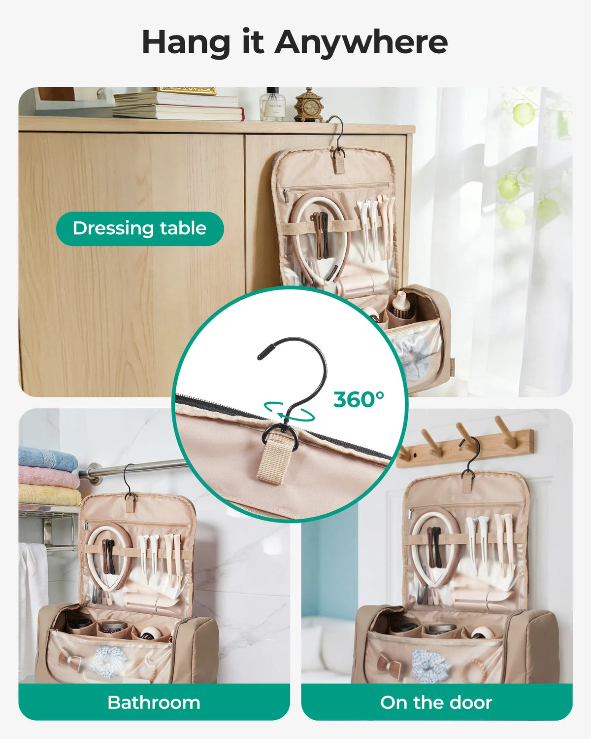 Travel Hair Tool Organizer with Hanging Hook