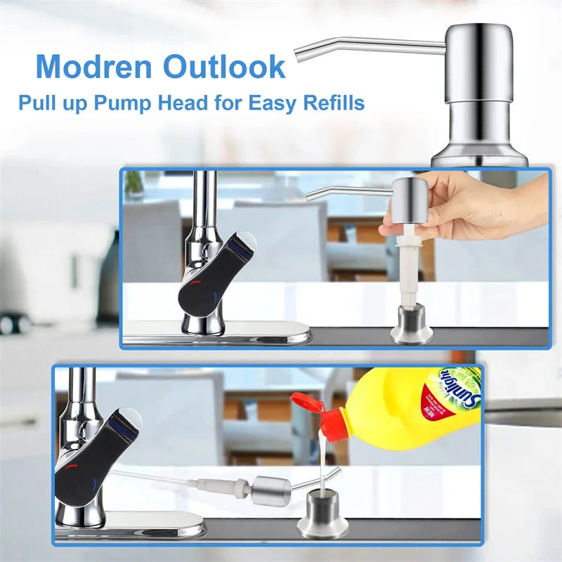 Stainless Steel Kitchen Soap Dispenser with Pump