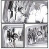 Close-up view of a clear front bumper fog light assembly kit for trucks and SUVs.