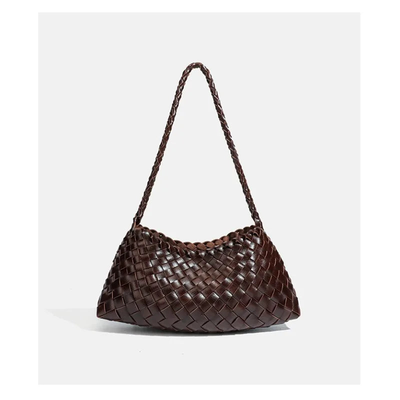 Handwoven Hobo Shoulder Bag with Large Inner Pocket