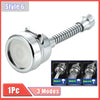 A chrome kitchen faucet adapter featuring a rotating head with three flow modes: Mode A, Mode B, and Mode A+B.