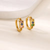 Boucles d'oreilles créoles en zircon cubique ton or