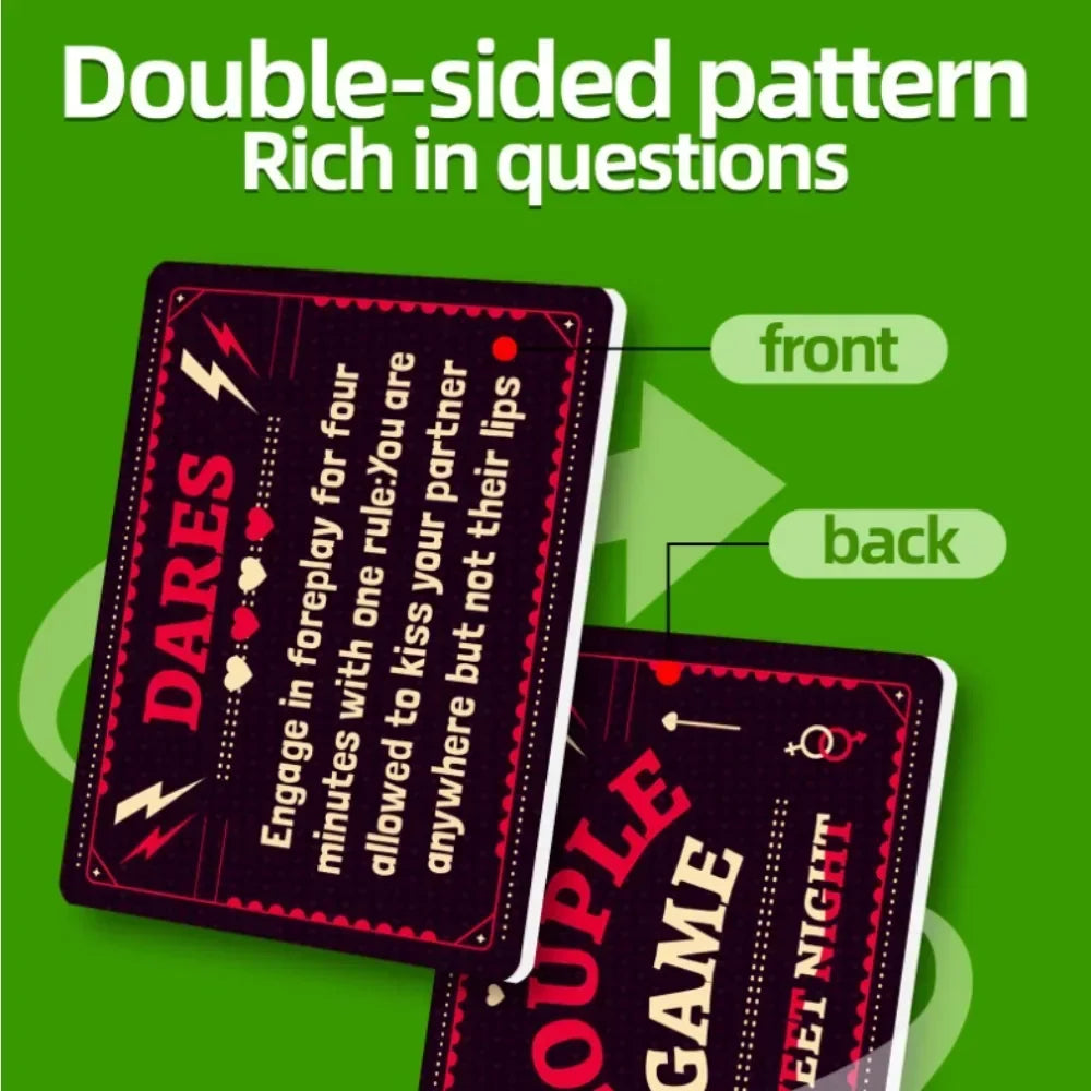 Couples Truth or Dare Card Game - 50 Interactive Conversation Cards for Date Night