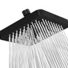 A black 6-inch high-pressure rainfall shower head with multiple nozzles spraying water.