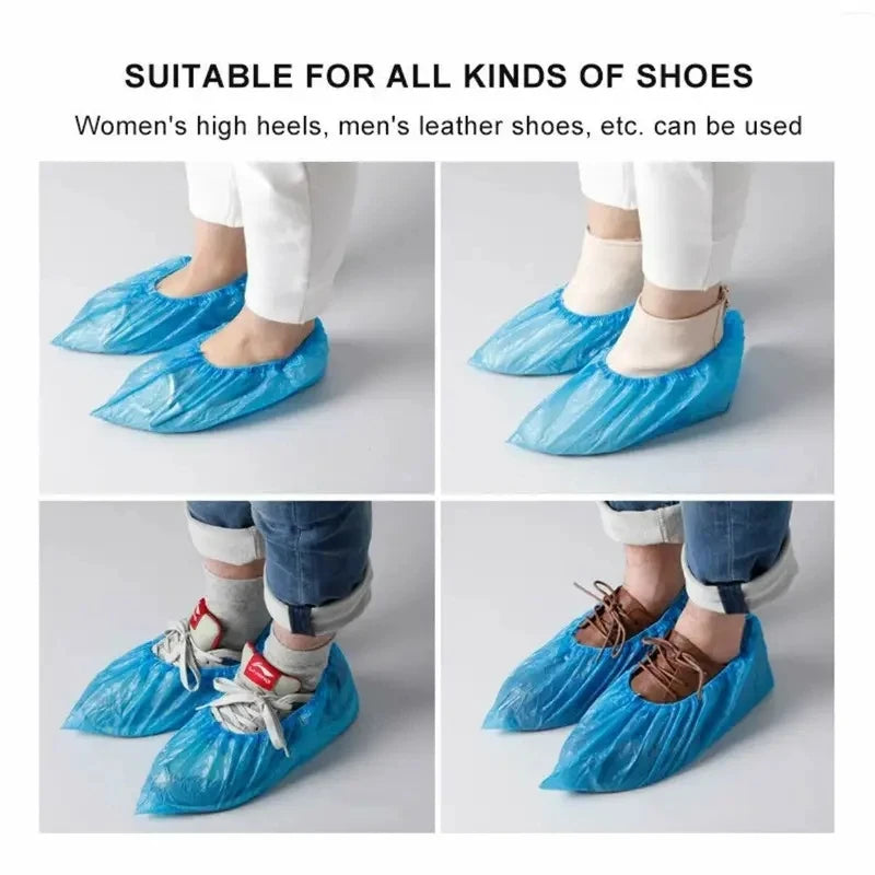 Disposable Non-Slip Waterproof Shoe Covers (100-Pack)