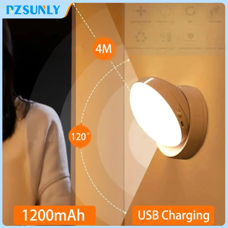 Luz Nocturna LED Recargable con Sensor de Movimiento