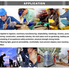 A collection of people wearing PU-coated work gloves in various industrial and outdoor settings.